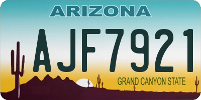 AZ license plate AJF7921