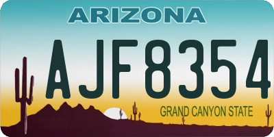 AZ license plate AJF8354