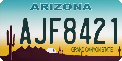 AZ license plate AJF8421