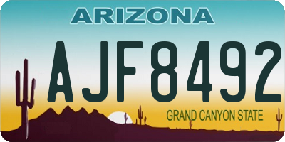 AZ license plate AJF8492