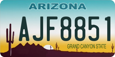 AZ license plate AJF8851
