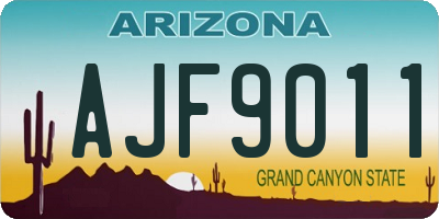 AZ license plate AJF9011