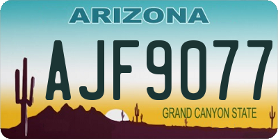 AZ license plate AJF9077