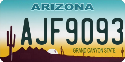 AZ license plate AJF9093