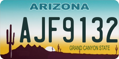 AZ license plate AJF9132