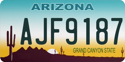 AZ license plate AJF9187