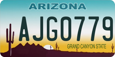 AZ license plate AJG0779