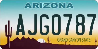 AZ license plate AJG0787