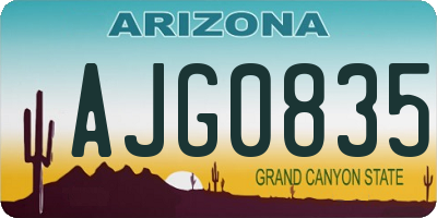 AZ license plate AJG0835