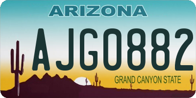 AZ license plate AJG0882