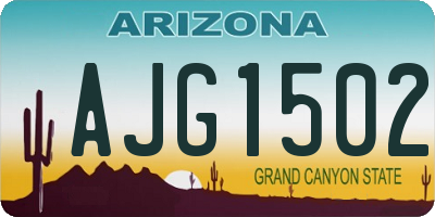AZ license plate AJG1502