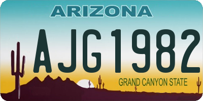 AZ license plate AJG1982