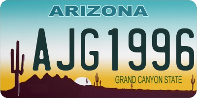 AZ license plate AJG1996