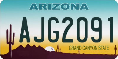 AZ license plate AJG2091