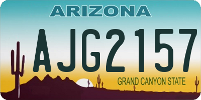 AZ license plate AJG2157