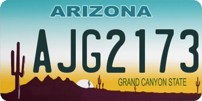 AZ license plate AJG2173