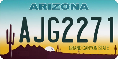 AZ license plate AJG2271
