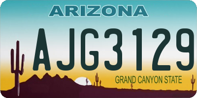 AZ license plate AJG3129