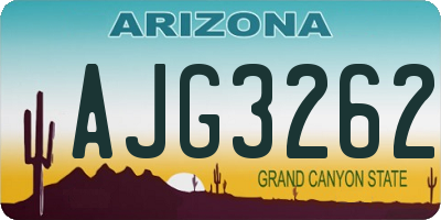 AZ license plate AJG3262