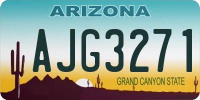 AZ license plate AJG3271