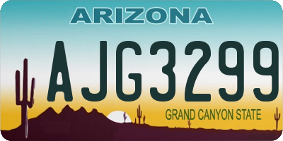 AZ license plate AJG3299
