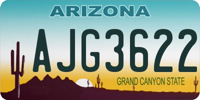 AZ license plate AJG3622