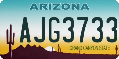 AZ license plate AJG3733