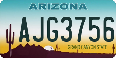 AZ license plate AJG3756