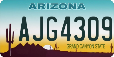 AZ license plate AJG4309
