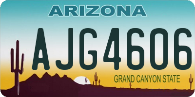 AZ license plate AJG4606