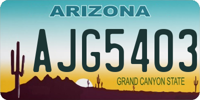 AZ license plate AJG5403