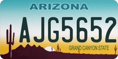 AZ license plate AJG5652