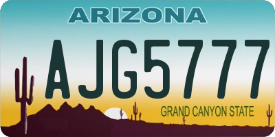 AZ license plate AJG5777