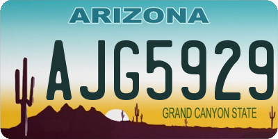 AZ license plate AJG5929