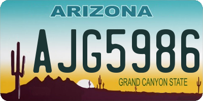 AZ license plate AJG5986