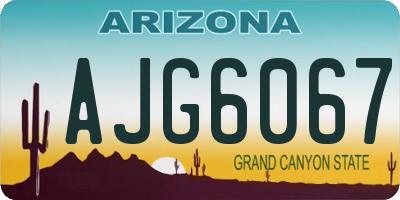 AZ license plate AJG6067