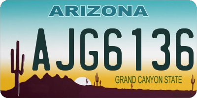AZ license plate AJG6136