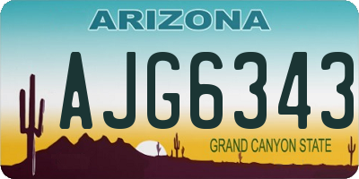 AZ license plate AJG6343