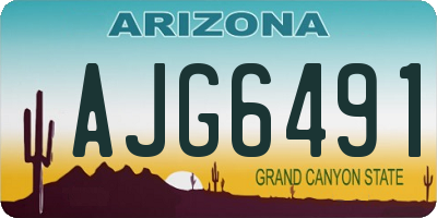 AZ license plate AJG6491