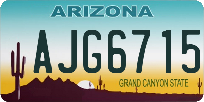 AZ license plate AJG6715