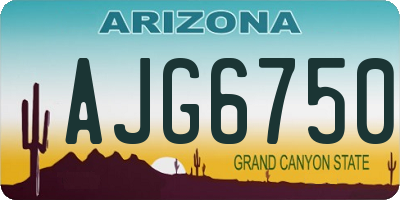 AZ license plate AJG6750