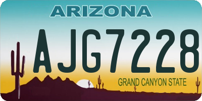 AZ license plate AJG7228