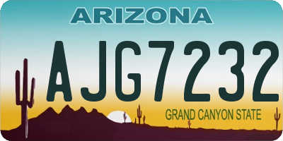 AZ license plate AJG7232