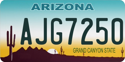 AZ license plate AJG7250