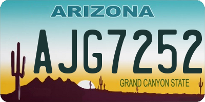 AZ license plate AJG7252