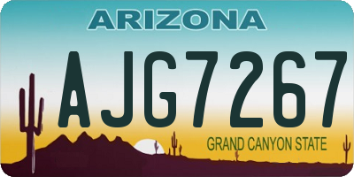 AZ license plate AJG7267