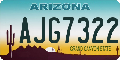 AZ license plate AJG7322