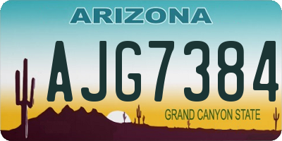 AZ license plate AJG7384