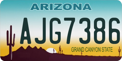 AZ license plate AJG7386