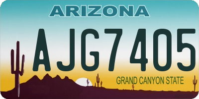 AZ license plate AJG7405